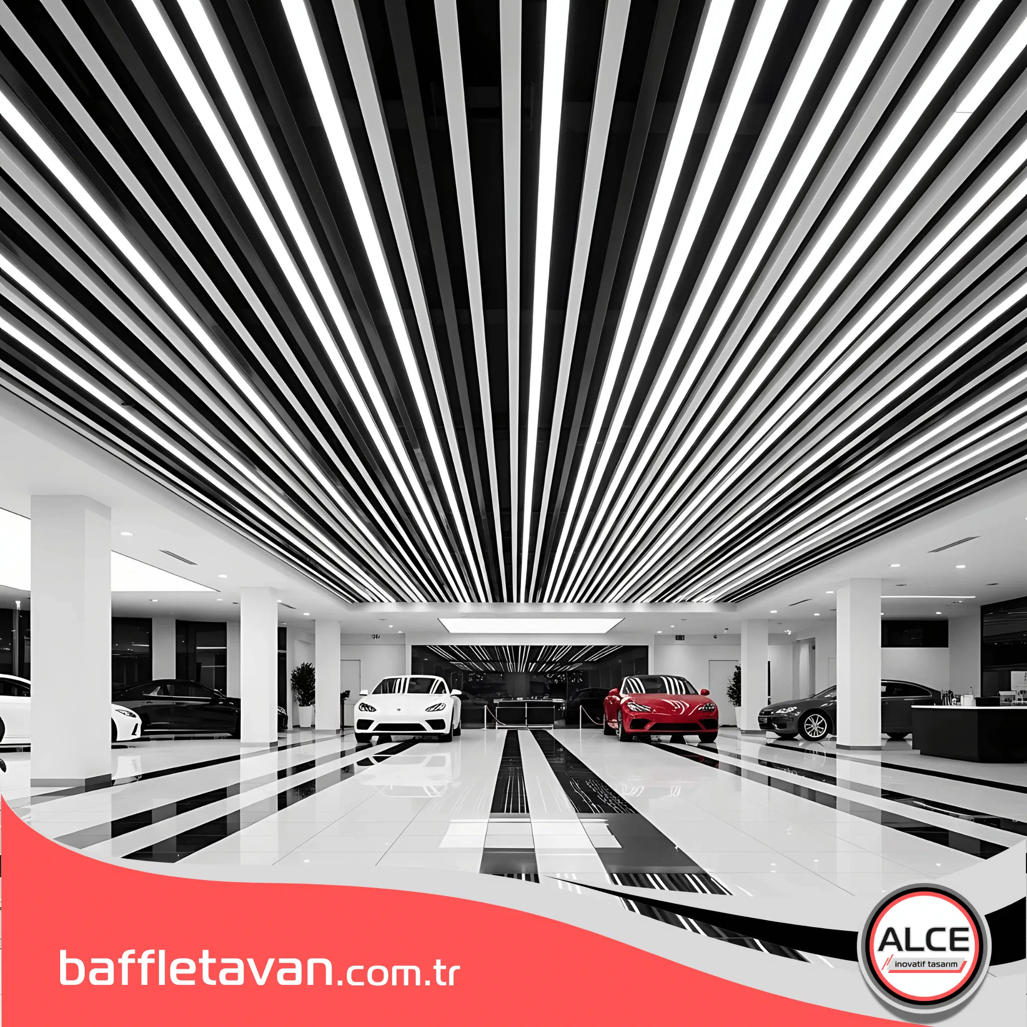 Metal Baffle Tavan Uygulama Örnekleri